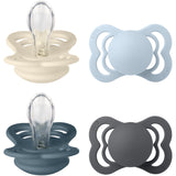 Bibs Ivory/Baby Blue/Petrol/Iron Sut Supreme 4-Pak Silikone