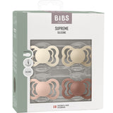 Bibs Ivory/Vanilla/Blush/Woodchuck Sut Supreme 4-Pak Silikone