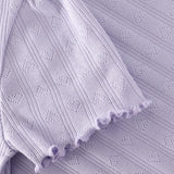 En Fant Purple Heather T-Shirt Ss Pointelle