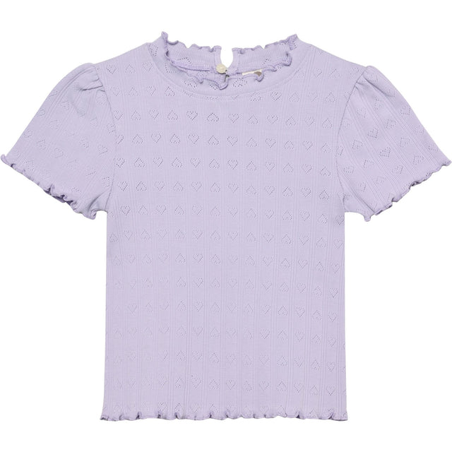 En Fant Purple Heather T-Shirt Ss Pointelle