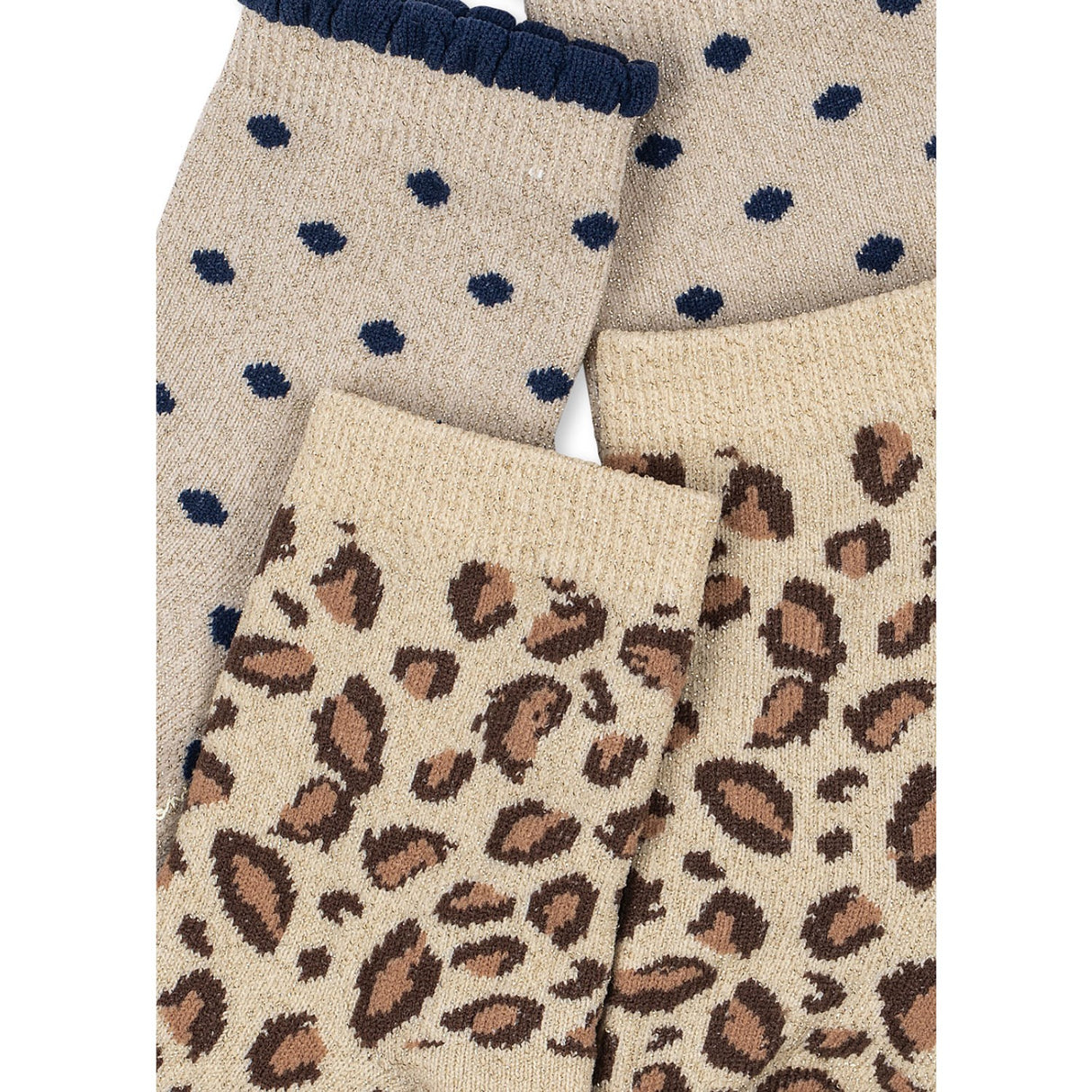 Konges Sløjd Leo/Dot 2 Pak Leo Og Dot Glitter Jacquard Strømper