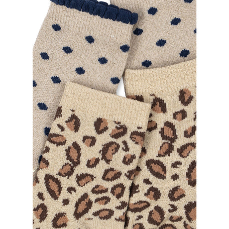 Konges Sløjd Leo/Dot 2 Pak Leo Og Dot Glitter Jacquard Strømper