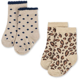 Konges Sløjd Leo/Dot 2 Pak Leo Og Dot Glitter Jacquard Strømper