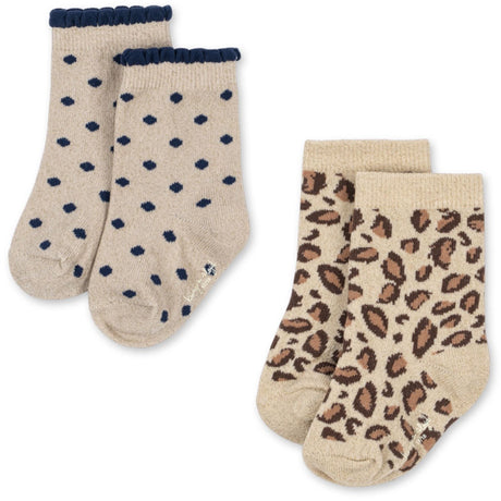 Konges Sløjd Leo/Dot 2 Pak Leo Og Dot Glitter Jacquard Strømper