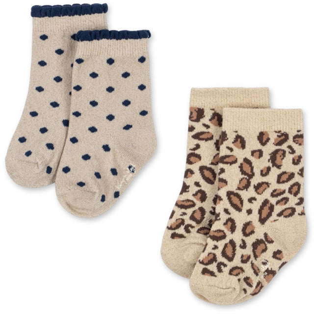 Konges Sløjd Leo/Dot 2 Pak Leo Og Dot Glitter Jacquard Strømper