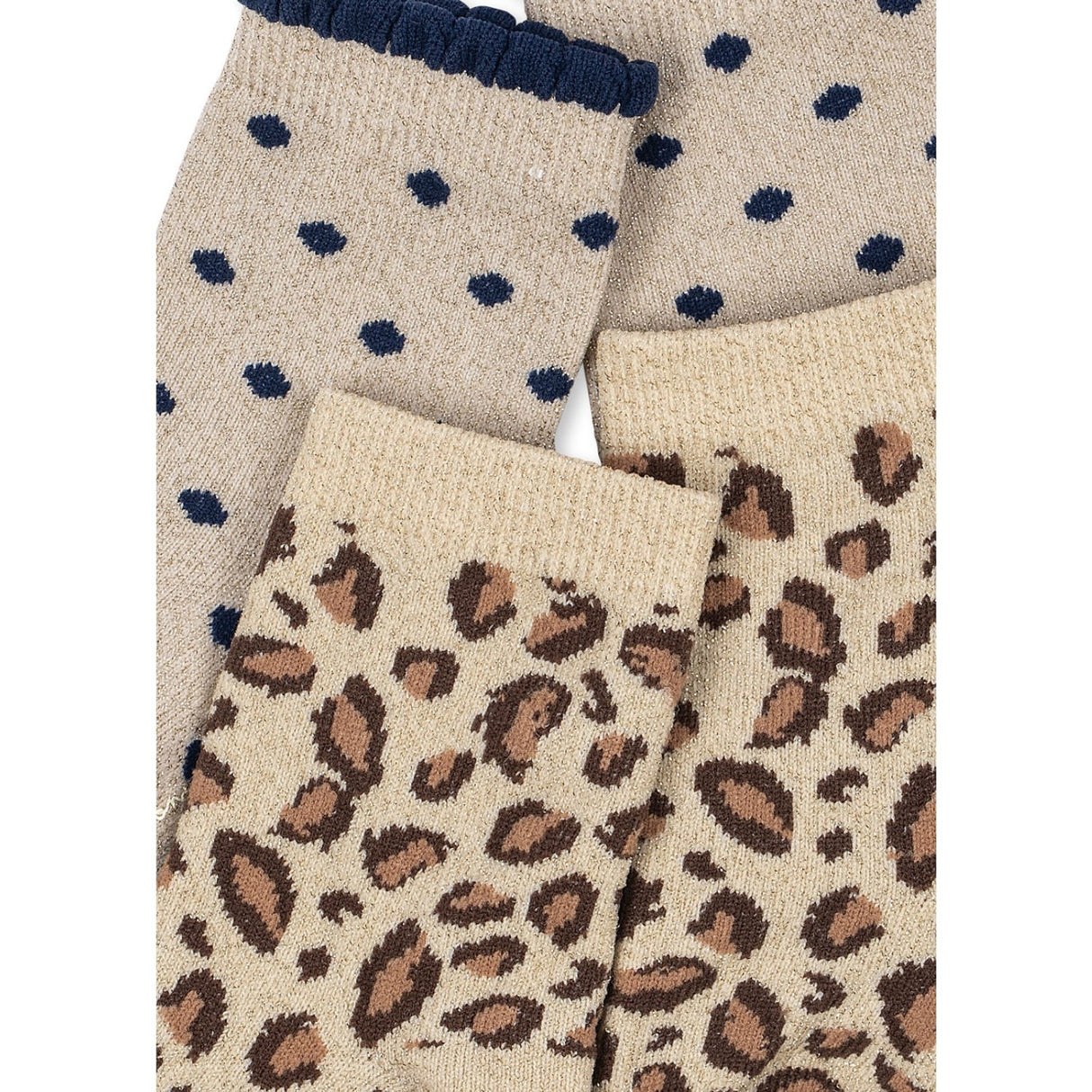 Konges Sløjd Leo/Dot 2 Pak Leo Og Dot Glitter Jacquard Strømper