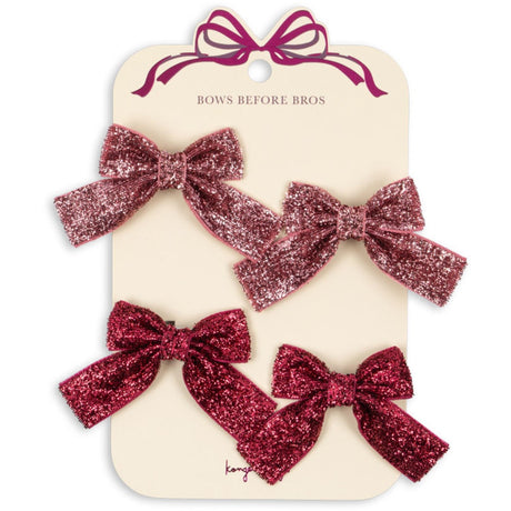 Konges Sløjd Pink Mix 4 Pak Glitter Sløjfe Hair Clips