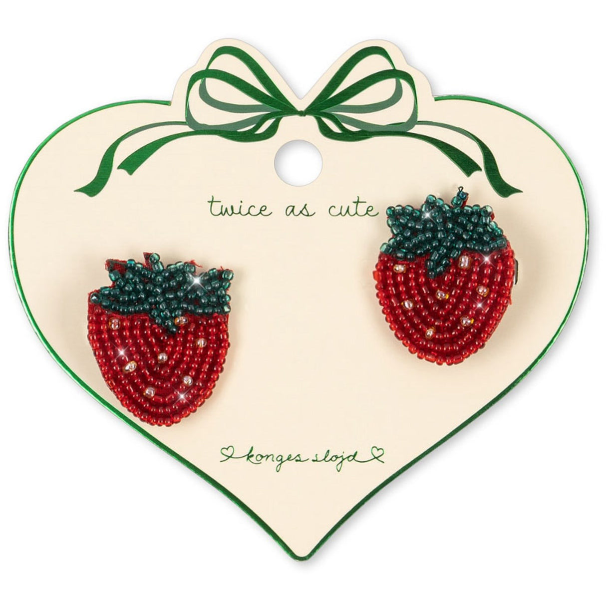 Konges Sløjd Strawberry 2 Pak Strawberry Beaded Hair Clip