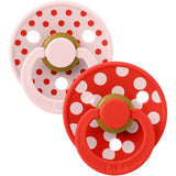 Bibs Blossom/Candy Apple Sut Studio Colour 2-Pak Polka Anatomical Latex