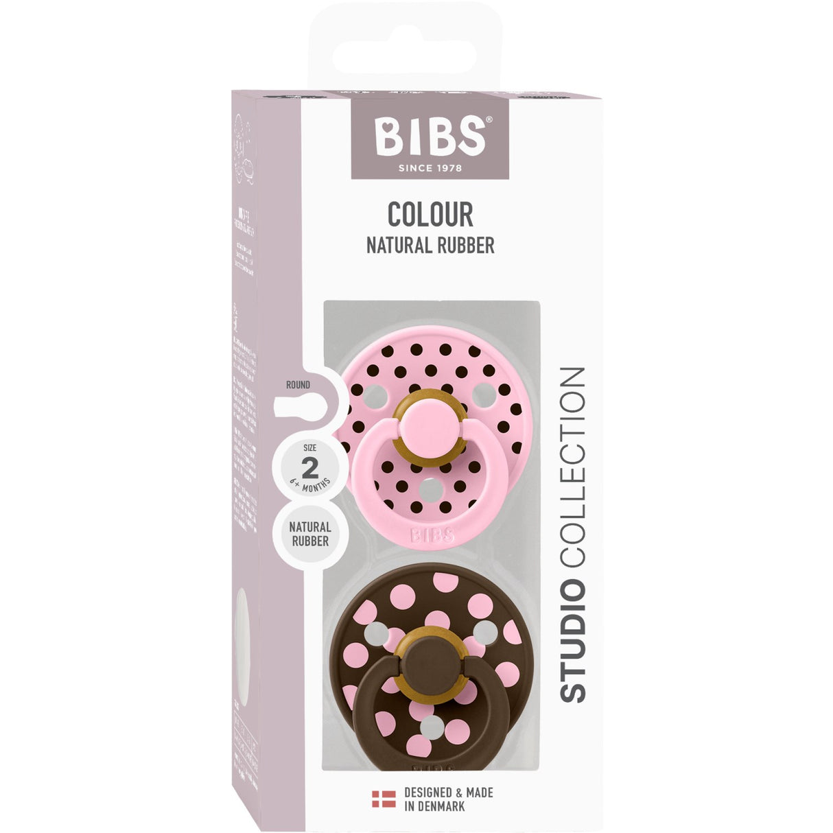 Bibs Baby Pink/Mocha Sut Studio Colour 2-Pak Polka Latex