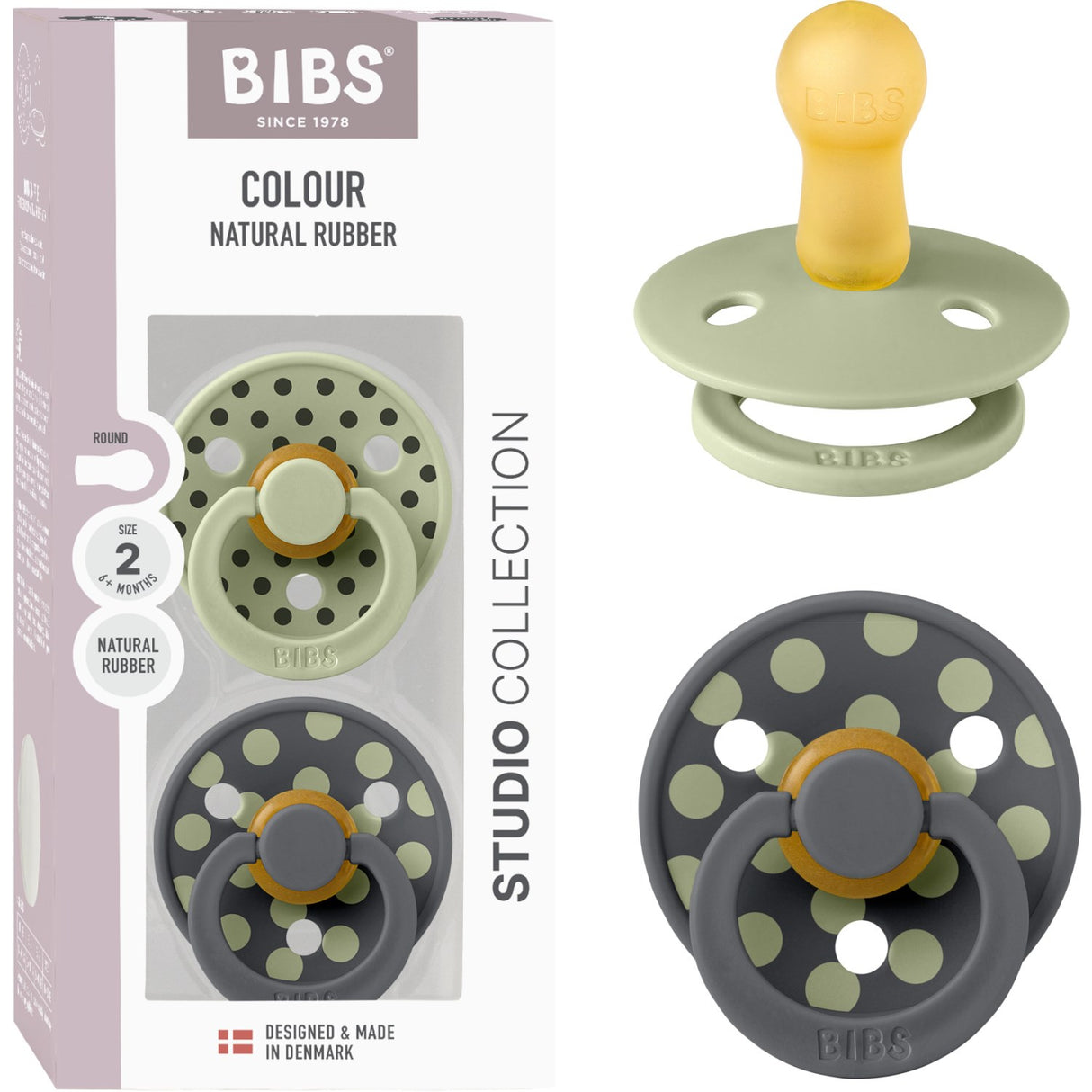 Bibs Sage/Iron Sut Studio Colour 2-Pak Polka Latex