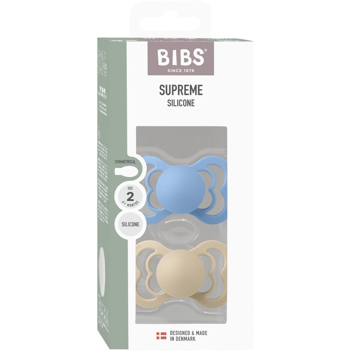 Bibs Vanilla/Sky Blue Sut Supreme 2-Pak Silikone