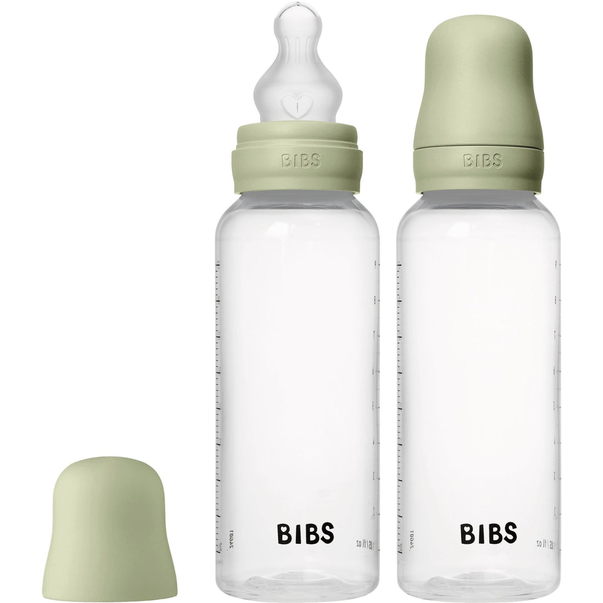 Bibs Sage Baby Flaske Round Silikone 2-Pak 270 Ml Medium Flow