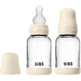 Bibs Ivory Glass Baby Flaske Round Silikone 2-Pak 120 Ml Slow Flow