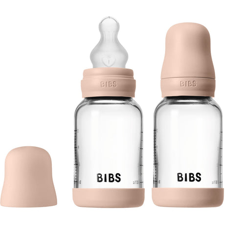 Bibs Blush Glass Baby Flaske Round Silikone 2-Pak 120 Ml Slow Flow