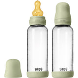 Bibs Sage Glass Baby Flaske Round Latex 2-Pak 240 Ml Medium Flow