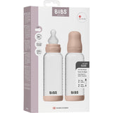 Bibs Blush Glass Baby Flaske Round Silikone 2-Pak 240 Ml Medium Flow