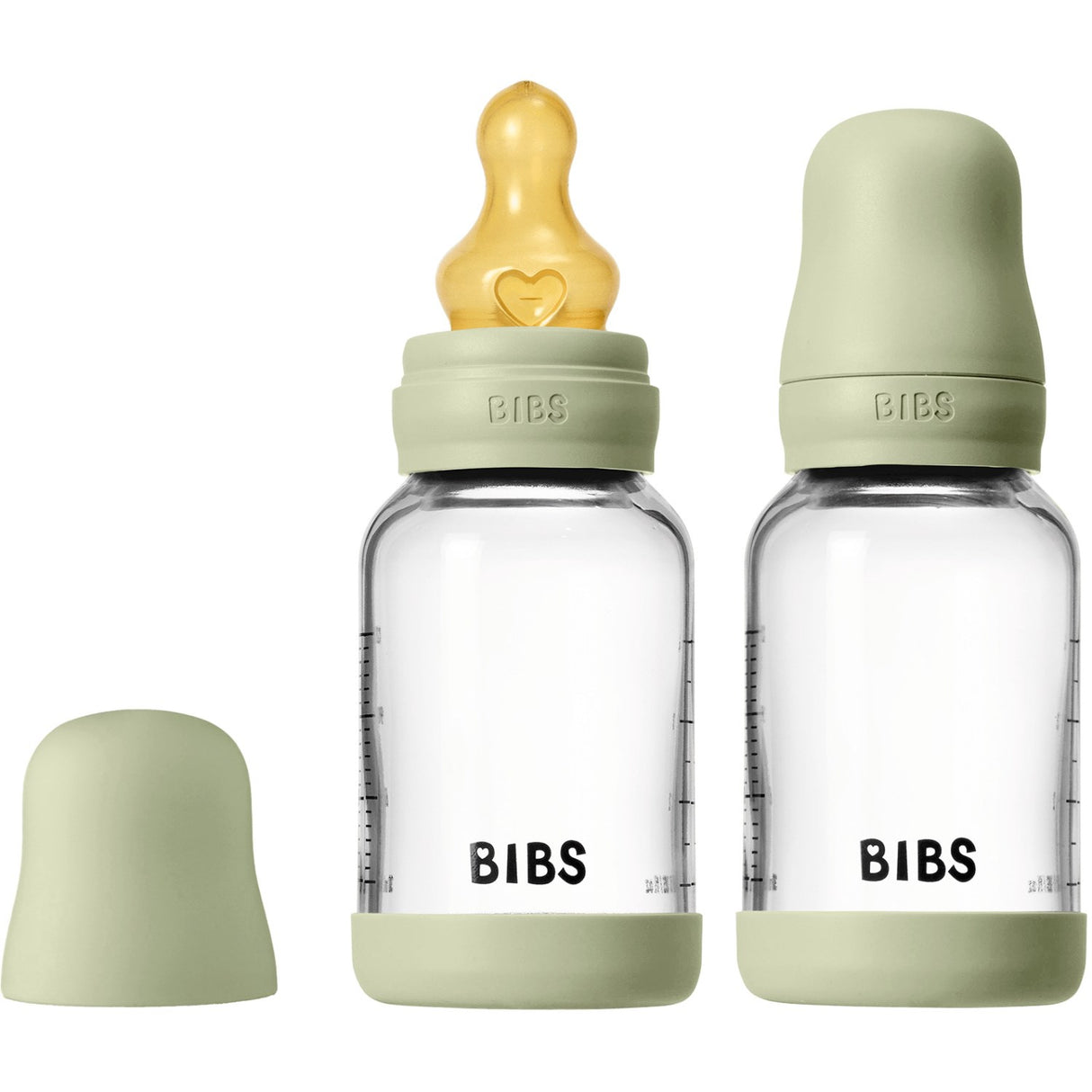 Bibs Sage Glass Baby Flaske Round Latex 2-Pak 120 Ml Slow Flow