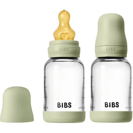Bibs Sage Glass Baby Flaske Round Latex 2-Pak 120 Ml Slow Flow