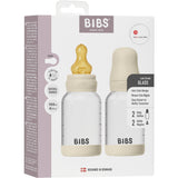 Bibs Ivory Glass Baby Flaske Round Latex 2-Pak 120 Ml Slow Flow