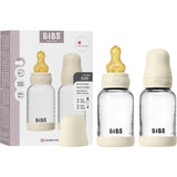 Bibs Ivory Glass Baby Flaske Round Latex 2-Pak 120 Ml Slow Flow