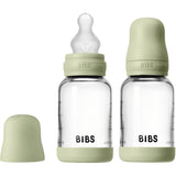 Bibs Sage Glass Baby Flaske Round Silikone 2-Pak 120 Ml Slow Flow