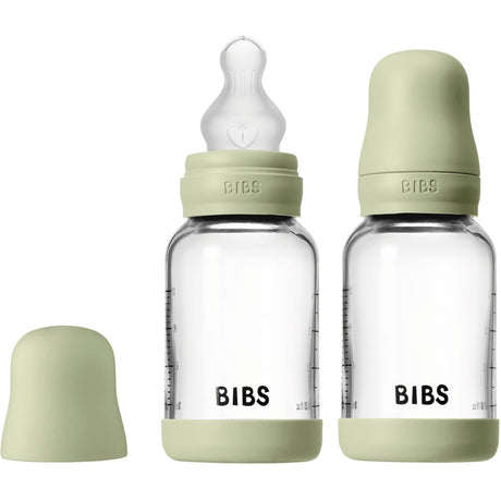 Bibs Sage Glass Baby Flaske Round Silikone 2-Pak 120 Ml Slow Flow
