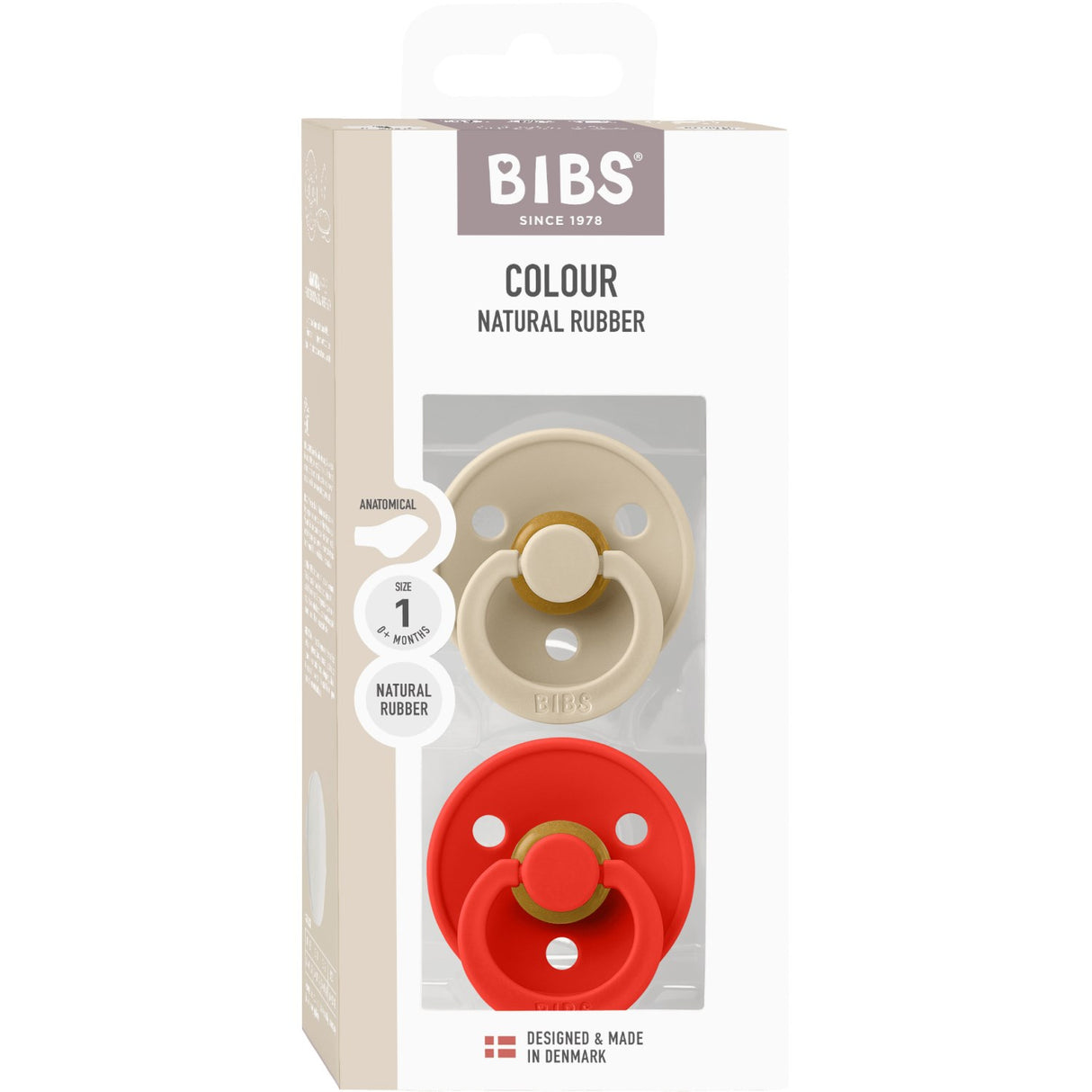 Bibs Vanilla/Candy Apple Sut Colour 2-Pak Anatomical Latex