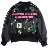 Mini Rodini Black United Aliens Unlimited Satin Baseball Jakke