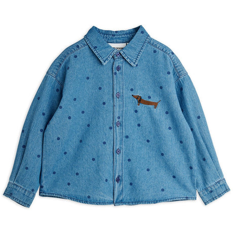 Mini Rodini Blue Lw Denim Dots AOP Ls Skjorte