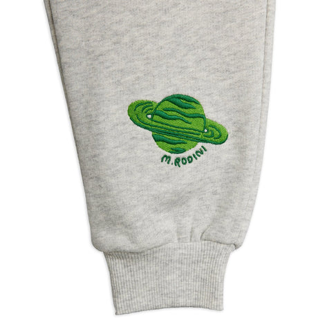Mini Rodini Grey Melange Planet Emb Sweatpants