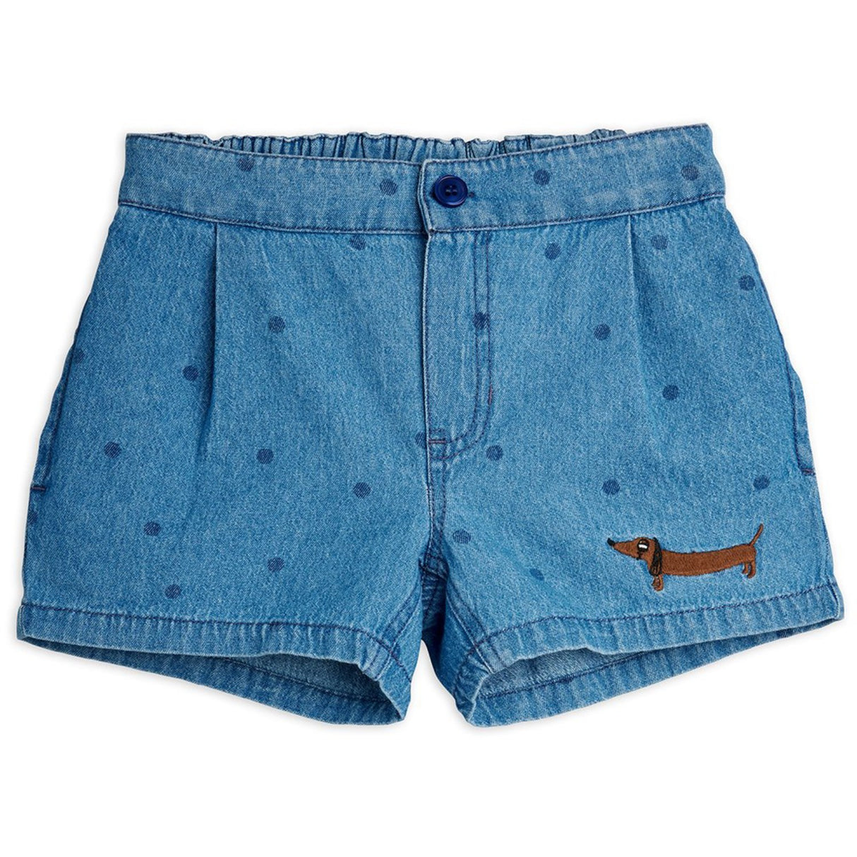 Mini Rodini Blue Lw Denim Dots AOP Shorts 2