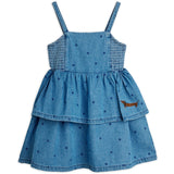 Mini Rodini Blue Lw Denim Dots AOP Strop Kjole