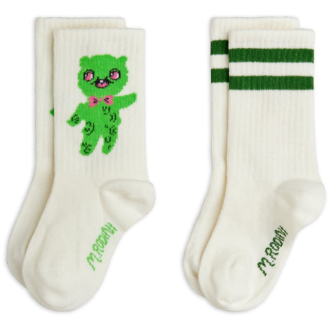 Mini Rodini Off-white Alien 2-Pak Strømper