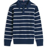 Tommy Hilfiger Dark Night Navy Stripe Polo Krave Sweater Ls