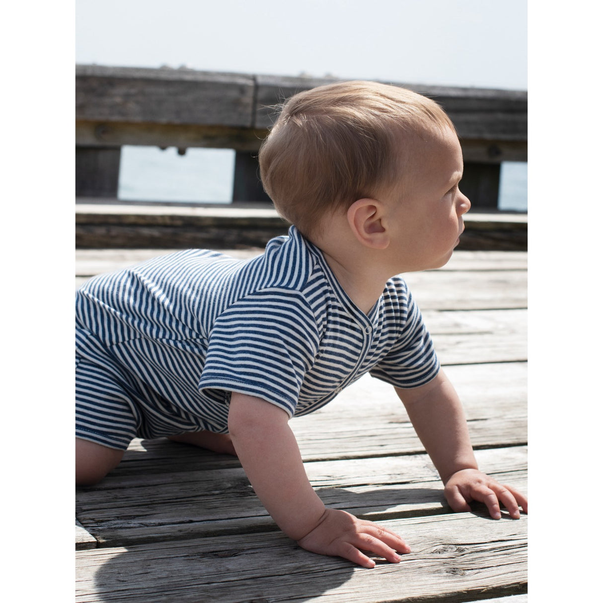 Serendipity Navy/Offwhite Baby Kort Dragt Stripe