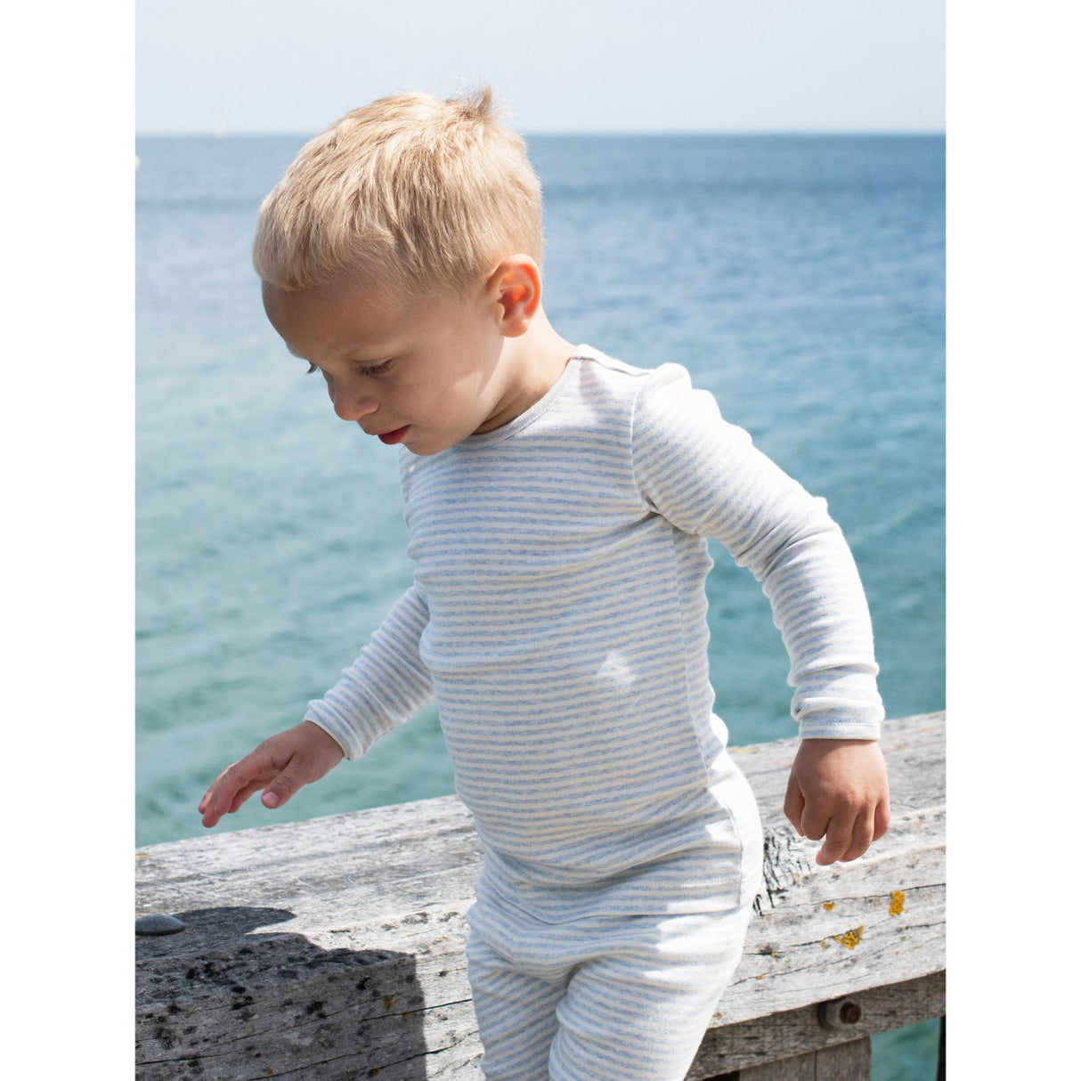 Serendipity Mist/Offwhite Slim Bluse Stripe