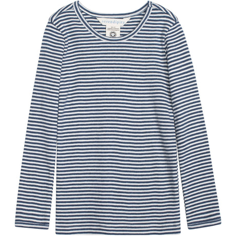 Serendipity Navy/Offwhite Slim Bluse Stripe