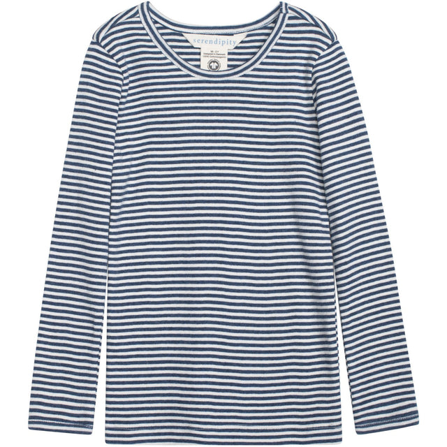 Serendipity Navy/Offwhite Slim Bluse Stripe