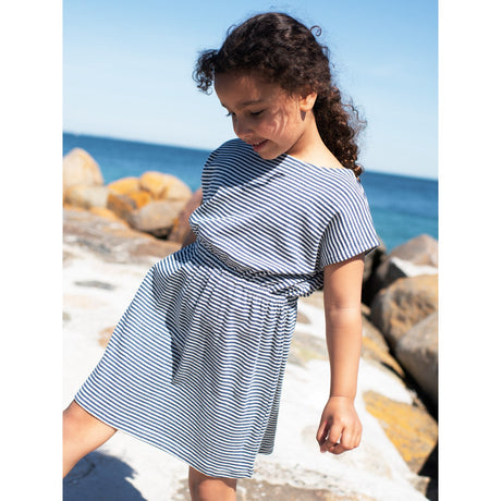 Serendipity Navy/Offwhite Strand Kjole Stripe