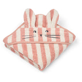 LIEWOOD Coral Blush / Creme De La Creme Stripe Albert Hooded Håndklæde