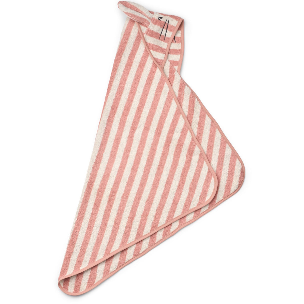 LIEWOOD Coral Blush / Creme De La Creme Stripe Albert Hooded Håndklæde