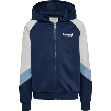 Hummel Dress Blues/Faded Denim Jr Loose Blocked Zip Hættetrøje
