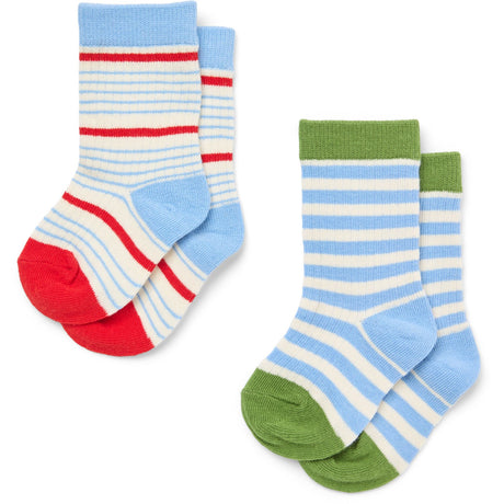 Flöss Blue Stripe Mix 2-pack Vilde Strømper 2-pack