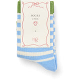 Flöss Blue Stripe Mix 2-pack Vilde Strømper 2-pack