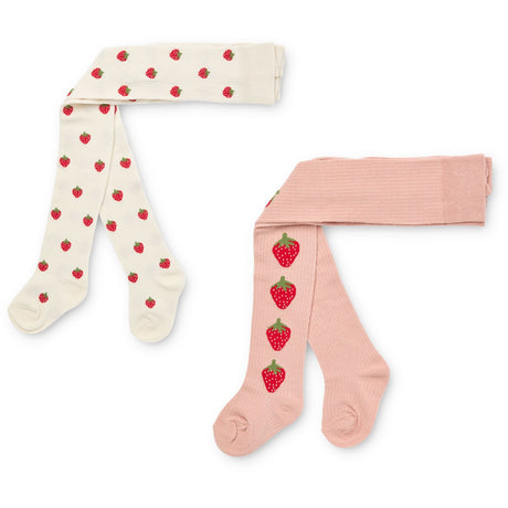 Flöss Pointelle Berry 2-pack Vera Strømpebukser 2-pack