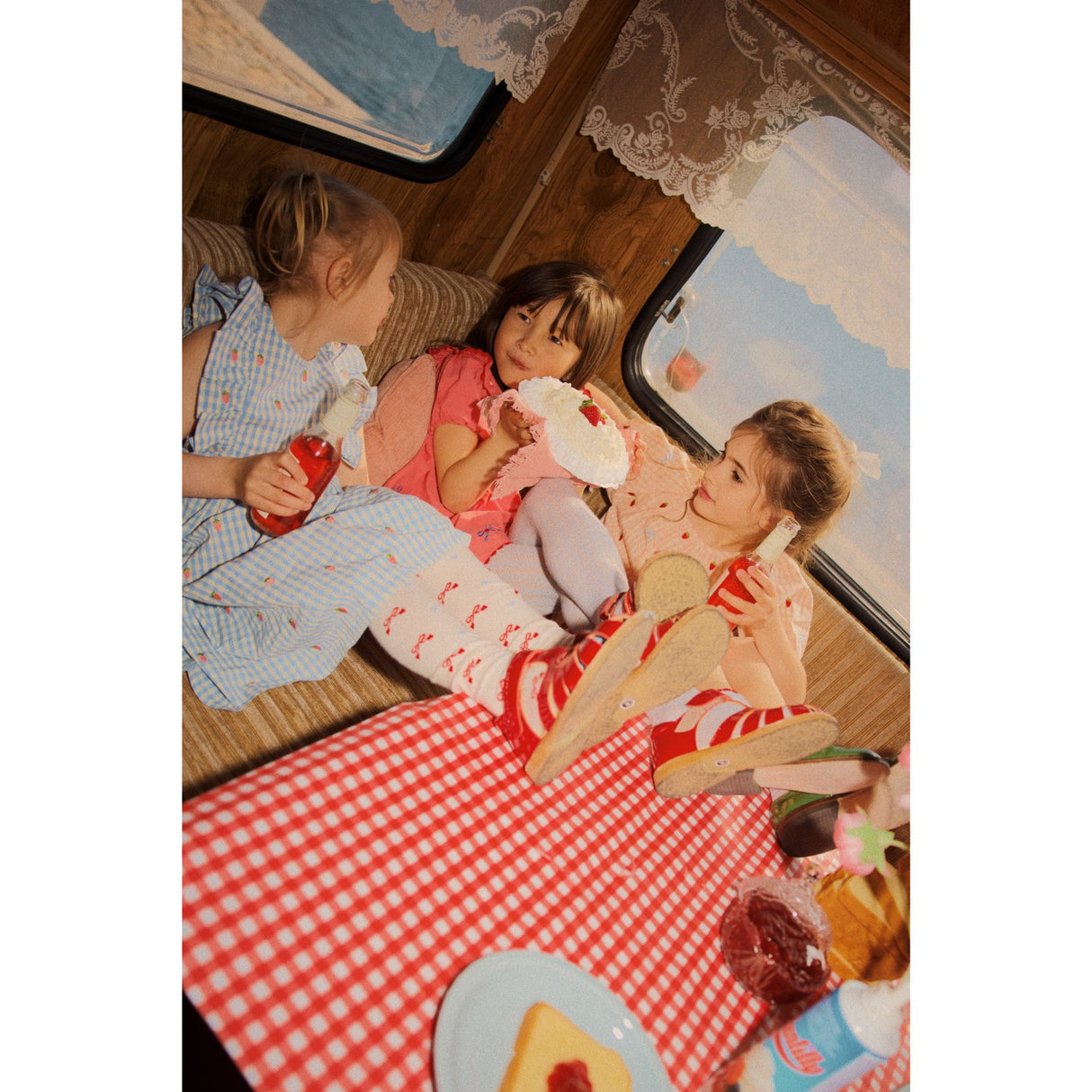 Flöss Berry/bow Gingham Dolly Sløjfe Kjole