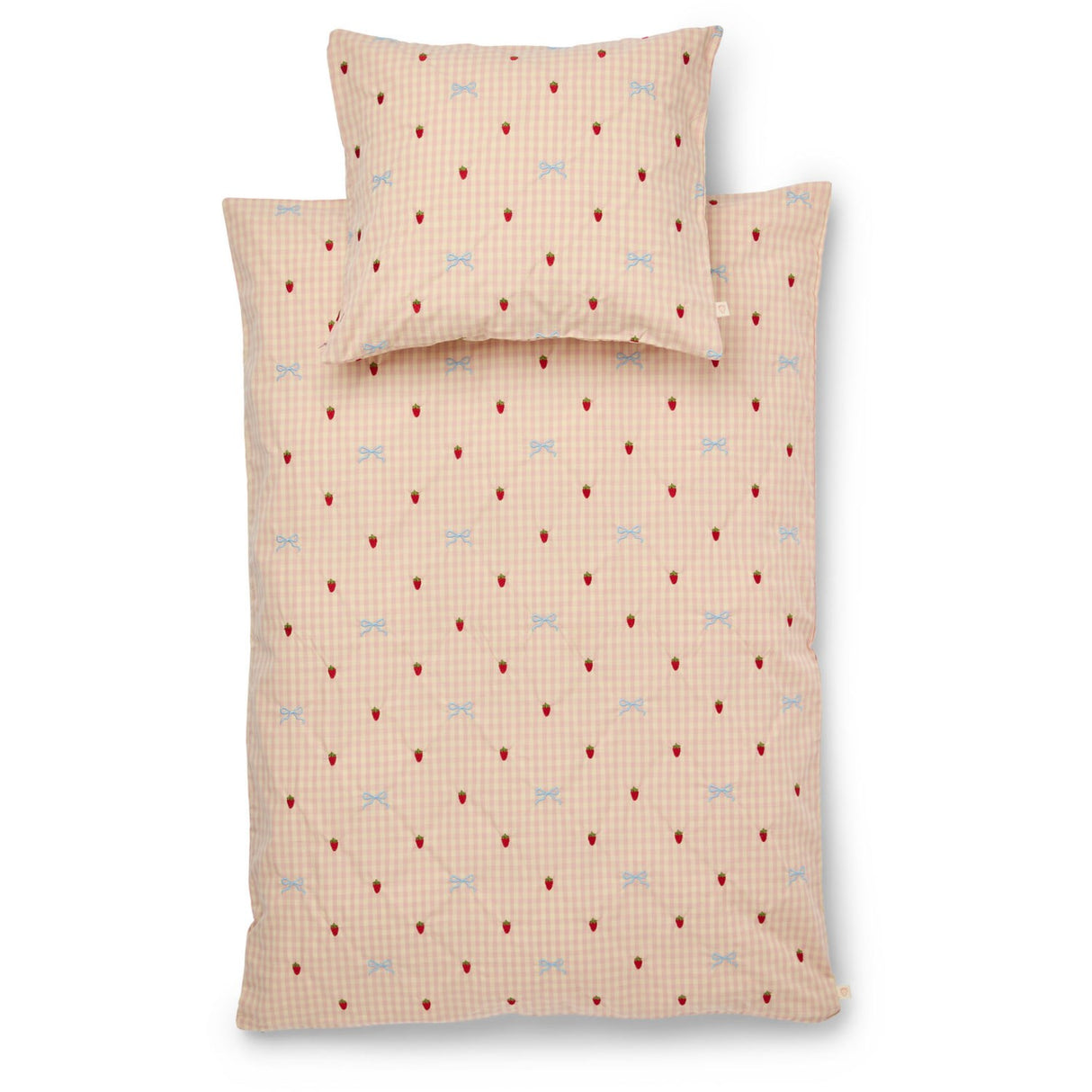 Flöss Berry/bow Gingham Dolly Sløjfe Duvet+Pillow