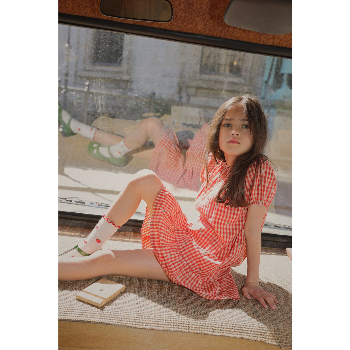 Flöss Red-pink Berry Gingham Molly Pineberry Kjole