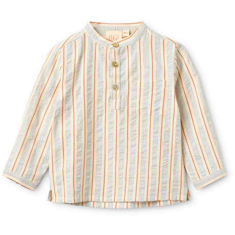 Flöss Blue-tangerine Stripe Robin Skjorte